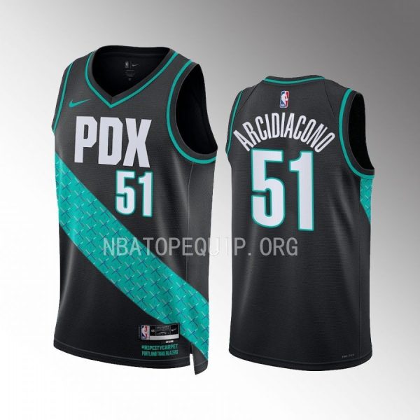 Ryan Arcidiacono 2022-23 Portland Trail Blazers Black #51 City Edition Jersey Swingman