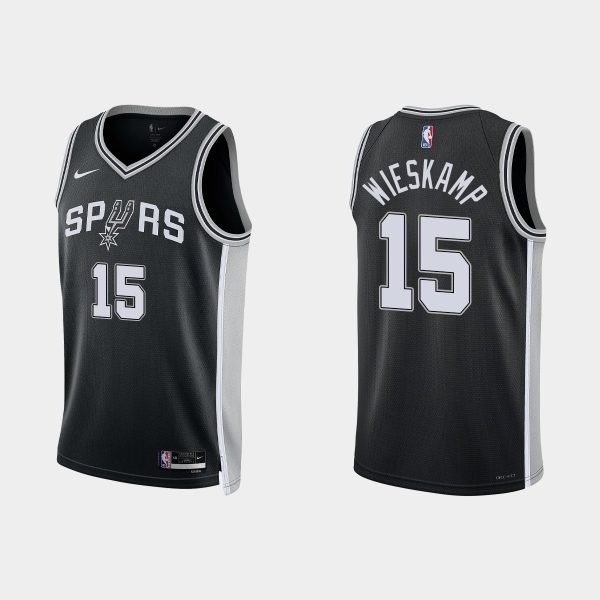 San Antonio Spurs #15 Joe Wieskamp Icon Edition Black 2022-23 Jersey