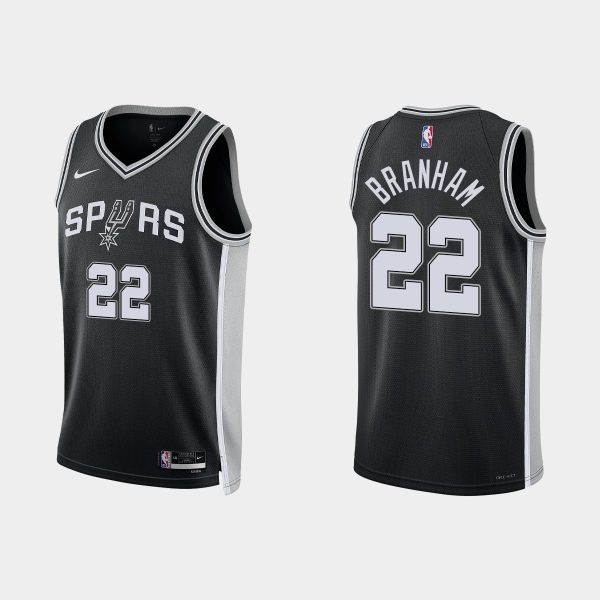 San Antonio Spurs #22 Malaki Branham Icon Edition Black 2022-23 Jersey