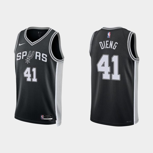San Antonio Spurs #41 Gorgui Dieng Icon Edition Black 2022-23 Jersey