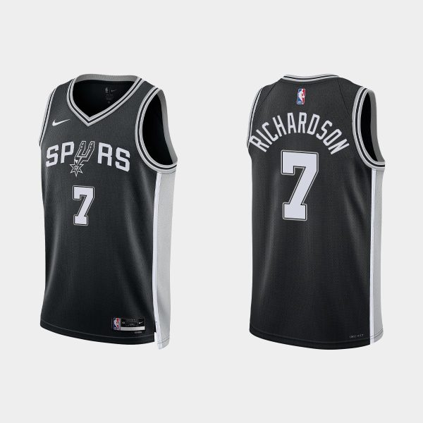 San Antonio Spurs #7 Josh Richardson Icon Edition Black 2022-23 Jersey