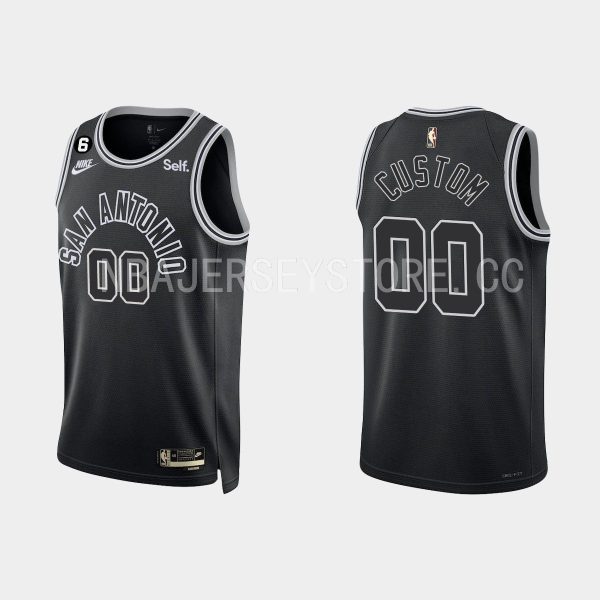 San Antonio Spurs Custom #00 2022-23 Classic Edition Black Jersey