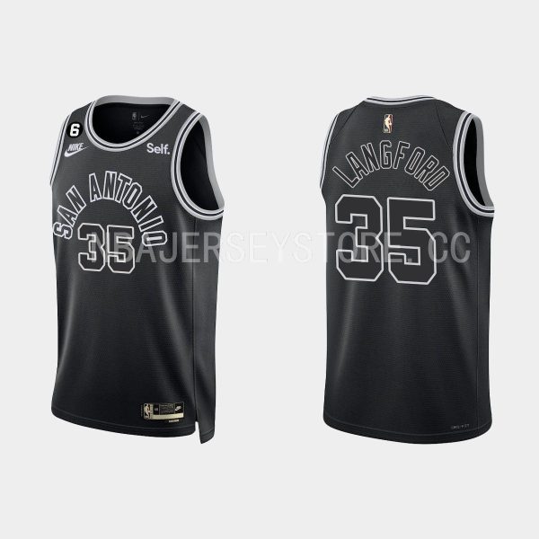 San Antonio Spurs Romeo Langford #35 2022-23 Classic Edition Black Jersey