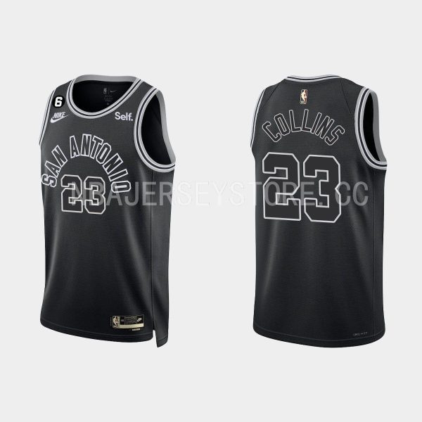 San Antonio Spurs Zach Collins #23 2022-23 Classic Edition Black Jersey