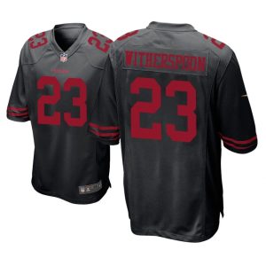 San Francisco 49ers #23 Black Men Ahkello Witherspoon Game Jersey