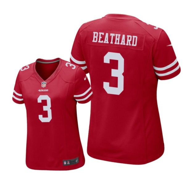 San Francisco 49ers #3 Scarlet C.J. Beathard Game Jersey - Women