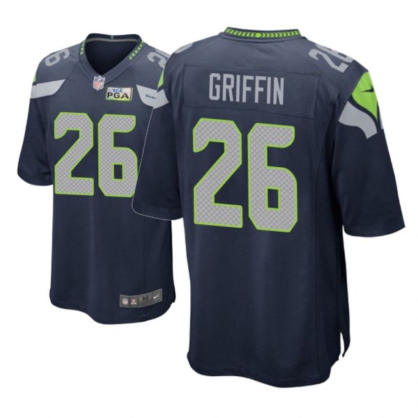 Seattle Seahawks #26 Navy Men Shaquill Griffin Game Jersey