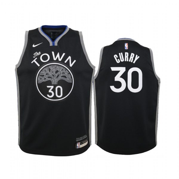 Stephen Curry Golden State Warriors Black City Edition 2019-20 Jersey - youth