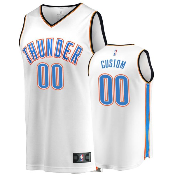 Thunder Men's Custom #00 Replica Icon Fanatics Branded Jersey