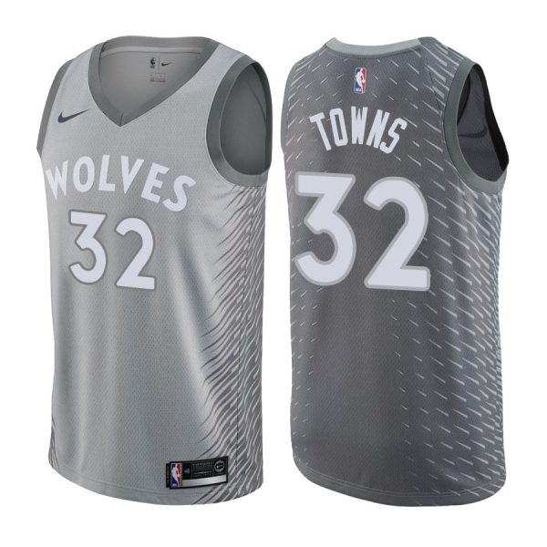 Timberwolves Male Karl-Anthony Towns #32 City Edition Gray Jersey