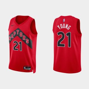 Toronto Raptors #21 Thaddeus Young Icon Edition Red 2022-23 Jersey
