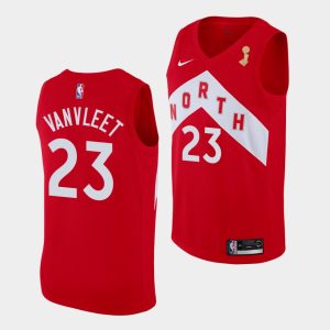 Toronto Raptors #23 Fred VanVleet 2019 NBA Finals Champions Red Earned Jersey