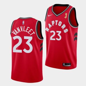 Toronto Raptors #23 Fred VanVleet 2019 NBA Finals Champions Red Icon Jersey