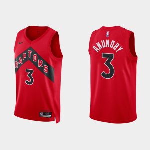 Toronto Raptors #3 OG Anunoby Icon Edition Red 2022-23 Jersey