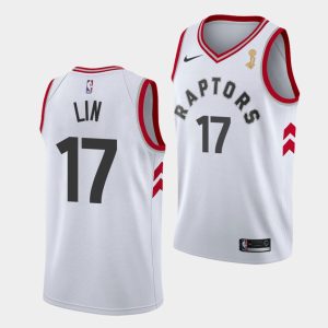 Toronto Raptors Jeremy Lin #17 2019 NBA Finals Champions Jersey White Association