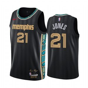 Tyus Jones Memphis Grizzlies 2020-21 Black City Jersey New Uniform
