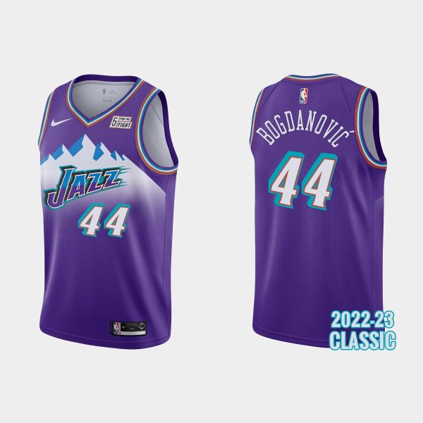 Utah Jazz Bojan Bogdanovic #44 2022-23 Classic Edition Purple Jersey