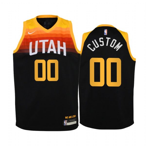 Utah Jazz Custom 2020-21 City Black Youth Jersey -
