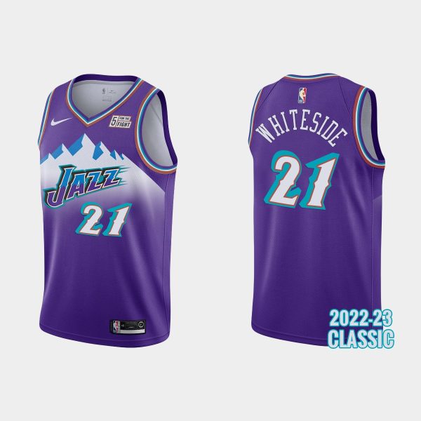 Utah Jazz Hassan Whiteside #21 2022-23 Classic Edition Purple Jersey