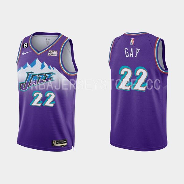 Utah Jazz Rudy Gay #8 2022-23 Classic Edition Purple Jersey