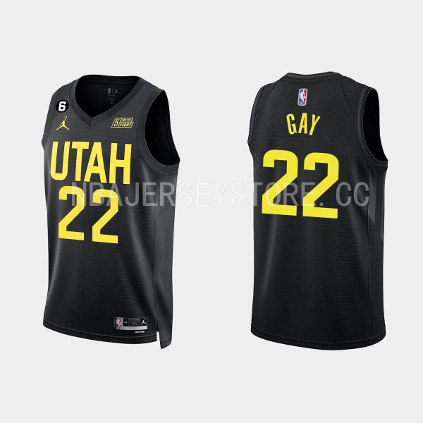 Utah Jazz Rudy Gay #8 Black 2022-23 Statement Edition Jersey