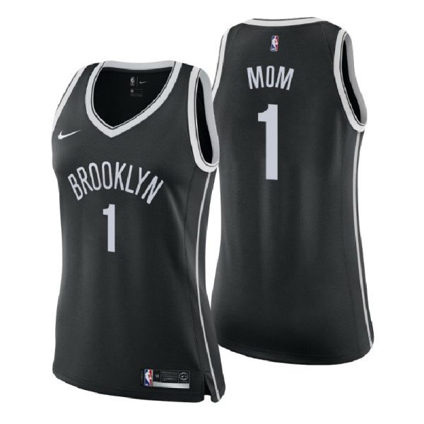 Women Brooklyn Nets 2018 Mother Day Black Number 1 Mom Swingman Jersey