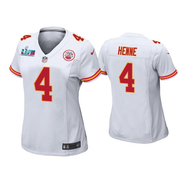 Women Chad Henne Kansas City Chiefs Super Bowl LVII White Game Jersey