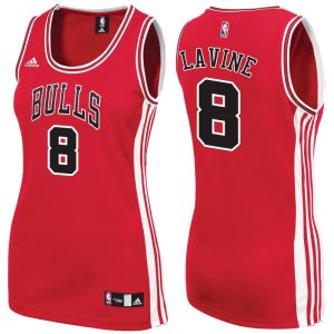 Women Chicago Bulls #8 Zach LaVine Red Swingman Jersey