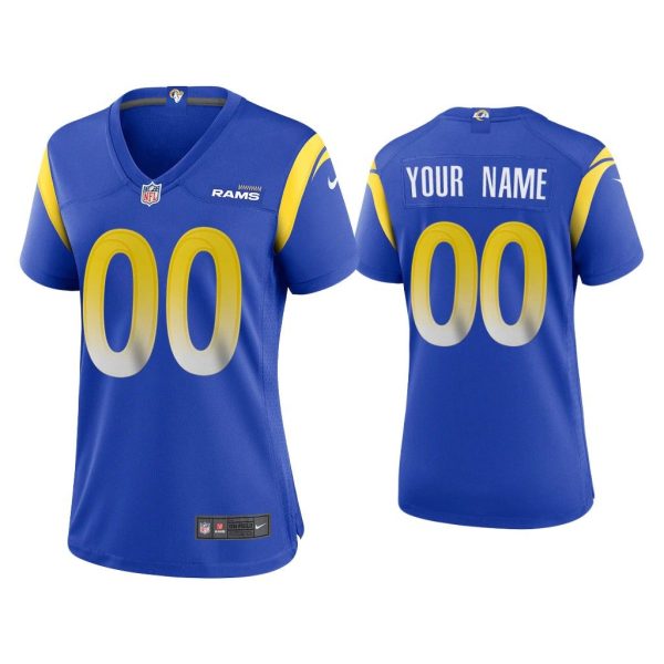 Women Custom Los Angeles Rams Royal Game Jersey