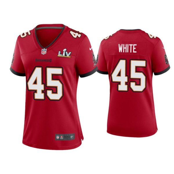 Women Devin White Tampa Bay Buccaneers Super Bowl LV Red Game Jersey