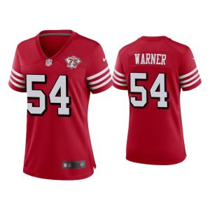 Women Fred Warner San Francisco 49ers Scarlet 75th Anniversary Alternate Game Jersey