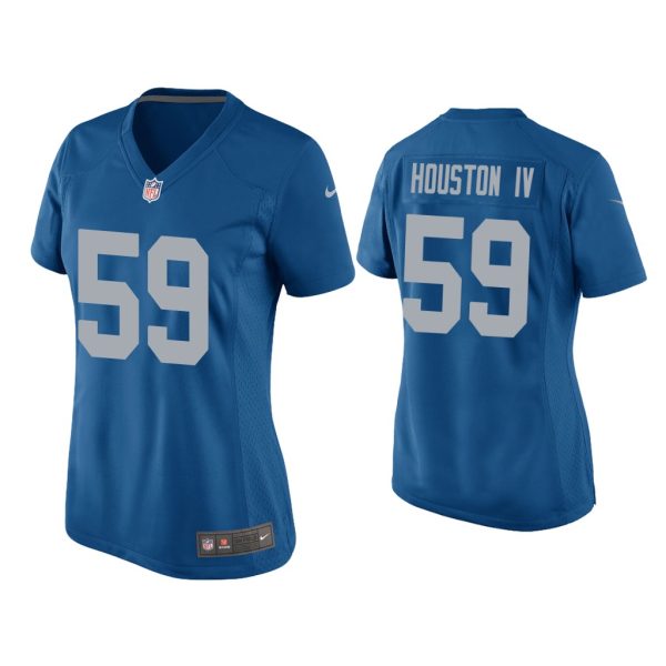 Women James Houston Iv Detroit Lions Blue Throwback Game Jersey