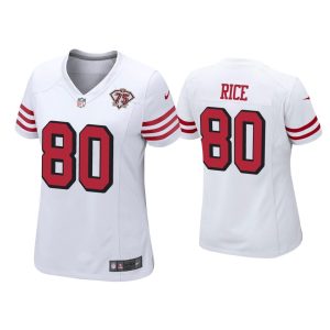 Women Jerry Rice San Francisco 49ers White 75th Anniversary Jersey