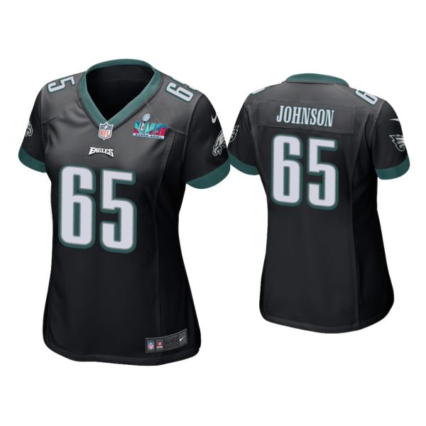 Women Lane Johnson Philadelphia Eagles Super Bowl LVII Black Game Jersey