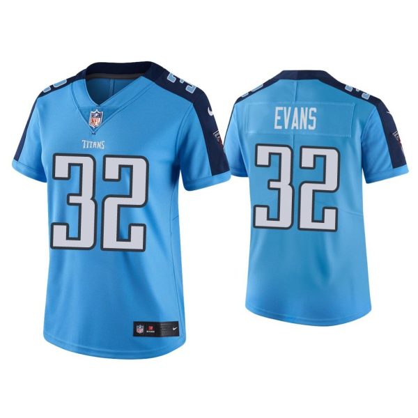 Women Vapor Limited Darrynton Evans Titans Light Blue Jersey