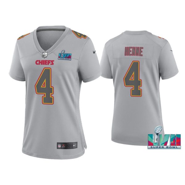 Women'S Chad Henne Kansas City Chiefs Super Bowl LVII Gray Atmosphere Jersey
