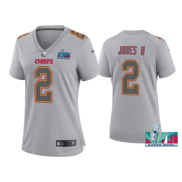 Women'S Ronald Jones Ii Kansas City Chiefs Super Bowl LVII Gray Atmosphere Jersey