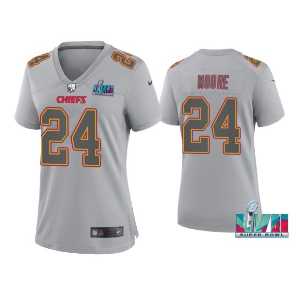 Women'S Skyy Moore Kansas City Chiefs Super Bowl LVII Gray Atmosphere Jersey