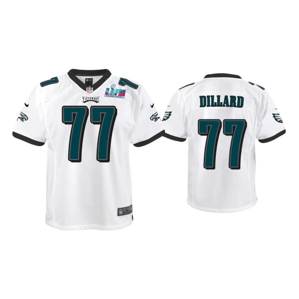 Youth Andre Dillard Philadelphia Eagles Super Bowl LVII White Game Jersey