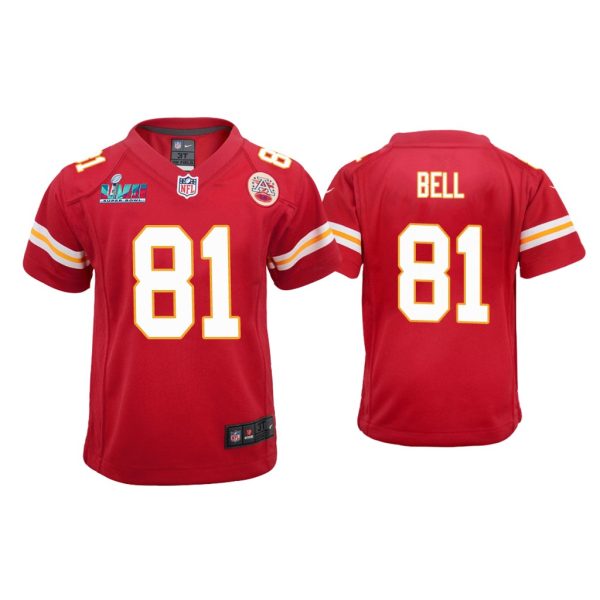 Youth Blake Bell Kansas City Chiefs Super Bowl LVII Red Game Jersey