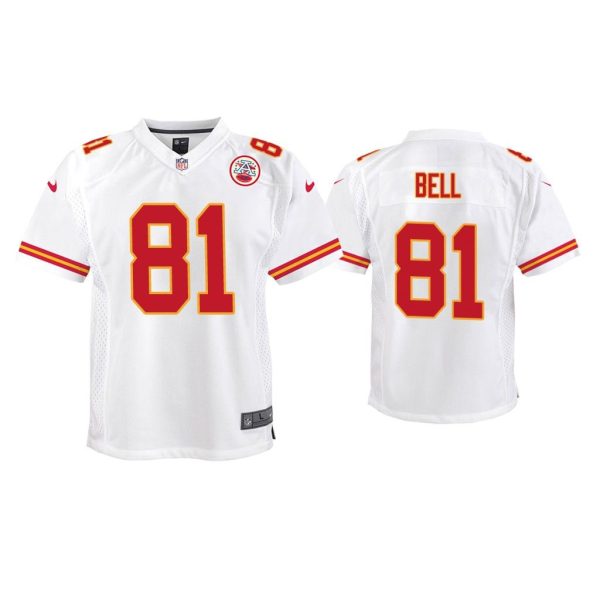 Youth Blake Bell Kansas City Chiefs White Game Jersey