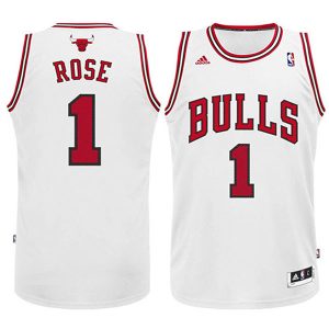 Youth Chicago Bulls #1 Derrick Rose Revolution 30 Swingman White Jersey