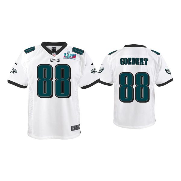Youth Dallas Goedert Philadelphia Eagles Super Bowl LVII White Game Jersey