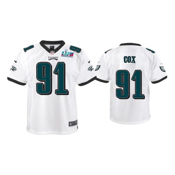 Youth Fletcher Cox Philadelphia Eagles Super Bowl LVII White Game Jersey