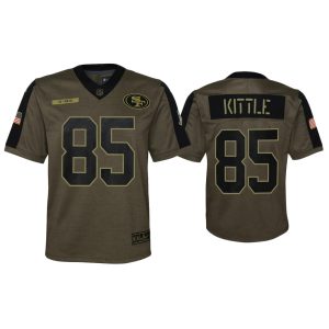 Youth George Kittle San Francisco 49ers Olive 2021 Salute To Service Game Jersey