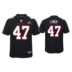 Youth John Lynch Tampa Bay Buccaneers Super Bowl LV Black Game Fashion Jersey