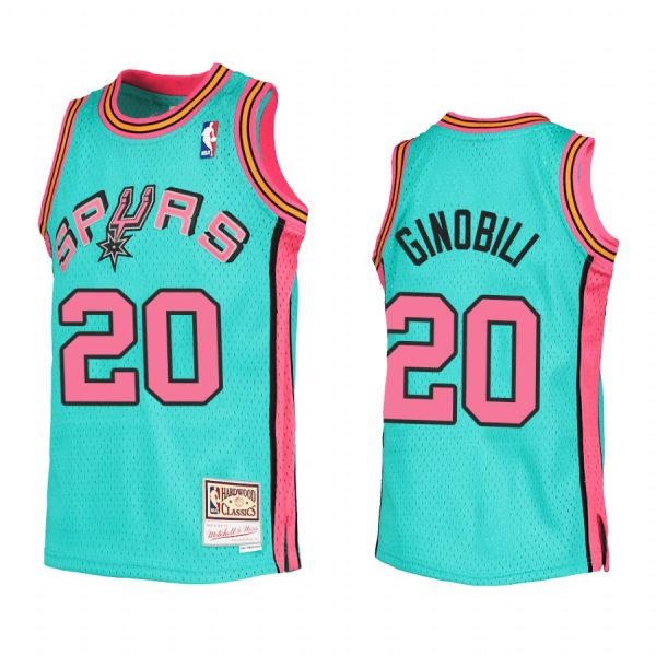 Youth Manu Ginobili San Antonio Spurs Teal Reload Jersey Throwback