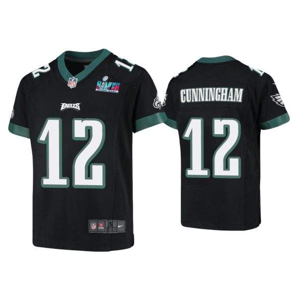 Youth Randall Cunningham Philadelphia Eagles Super Bowl LVII Black Game Jersey