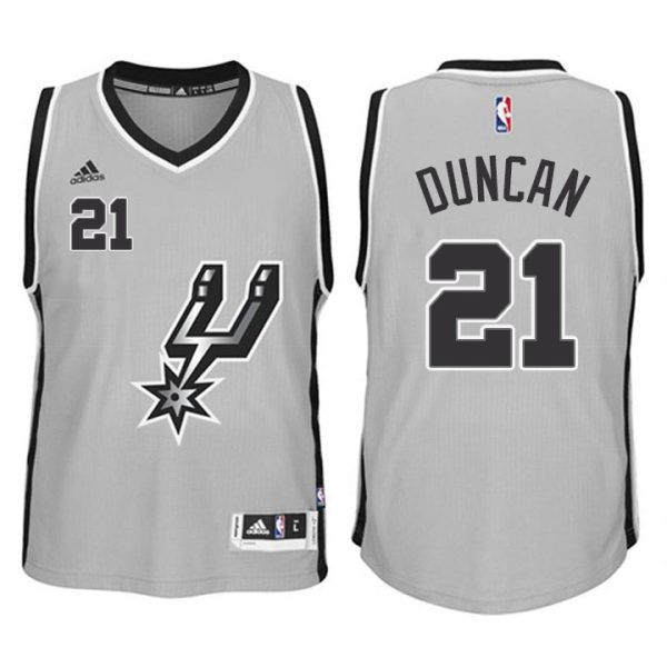 Youth San Antonio Spurs #21 Tim Duncan New Swingman Alternate Gray Signature Spur Jersey