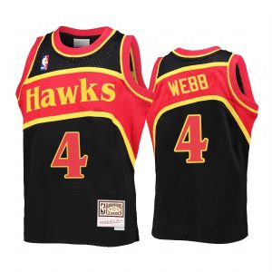 Youth Spud Webb Atlanta Hawks Black Reload Jersey Throwback